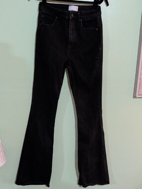 ASOS Black High-Rise Flared Jeans 28/34